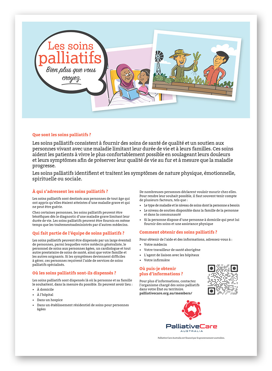 Fiche d’information sur les soins palliatifs en français