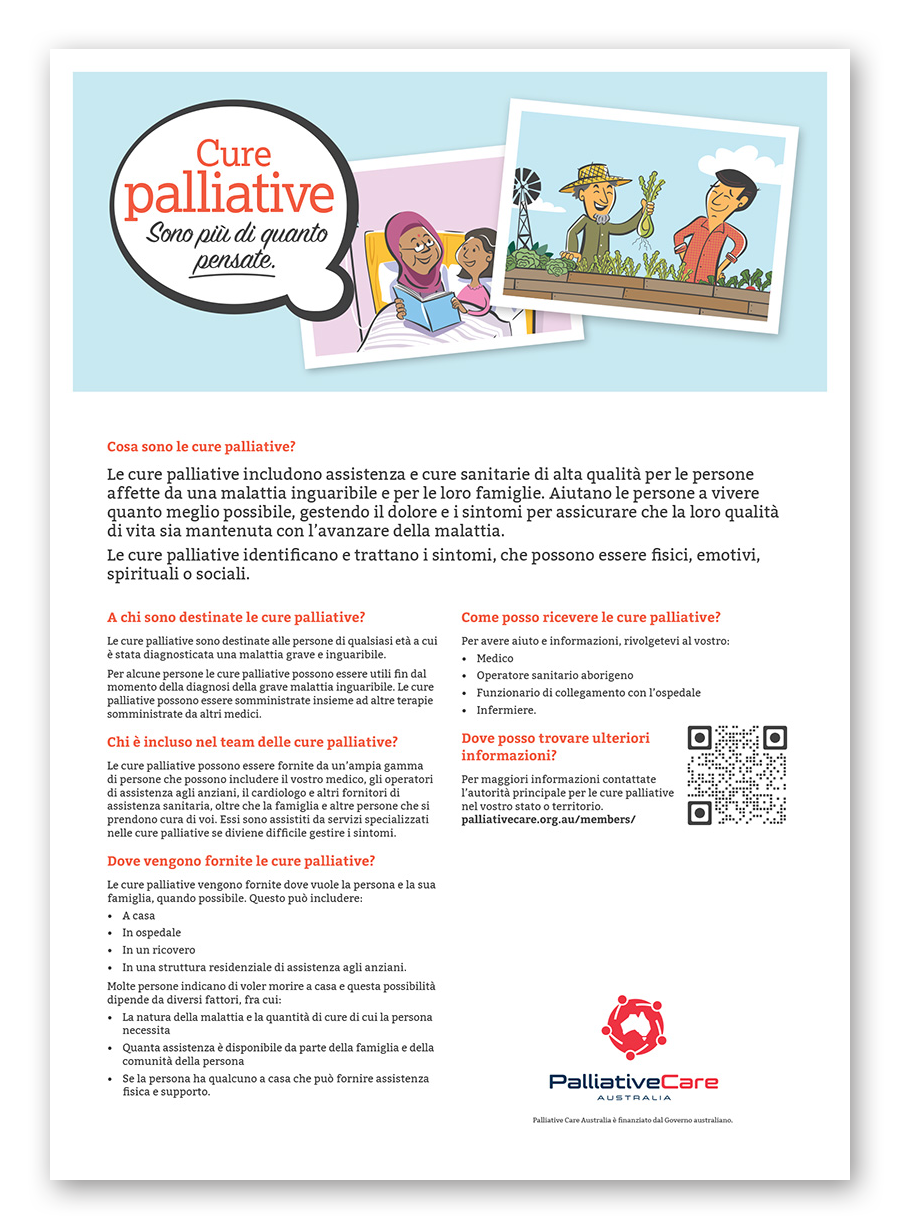 Foglio informativo sulle cure palliative in italiano