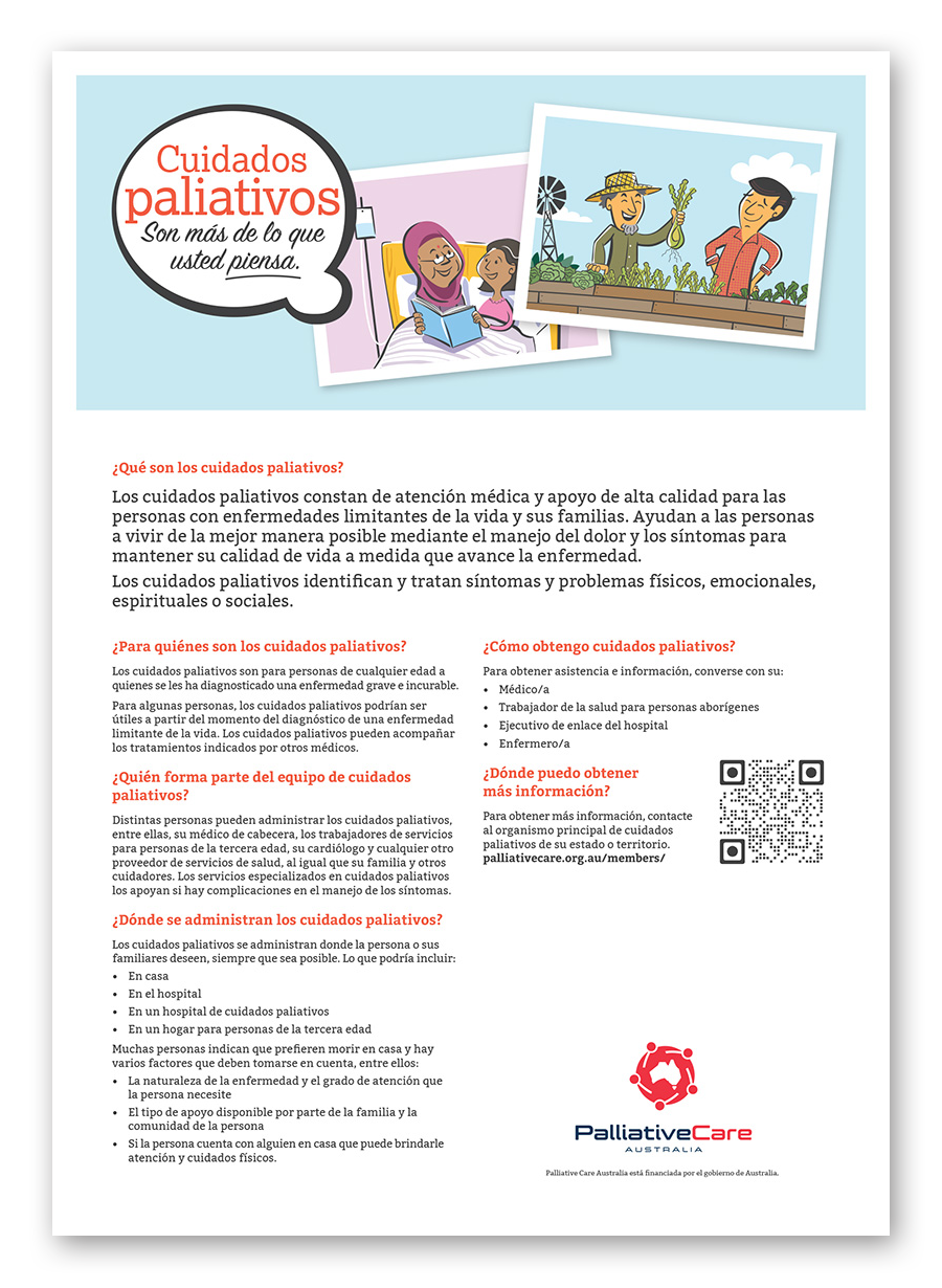 Hoja informativa de cuidados paliativos en español